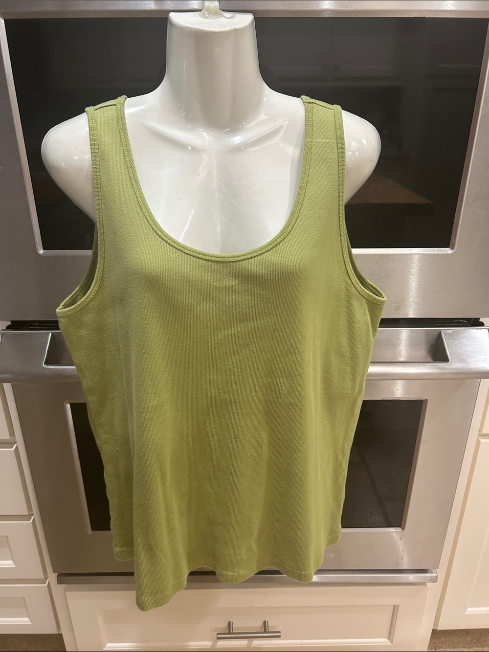 Venezia Olive Green Scoop Neck Tank Top